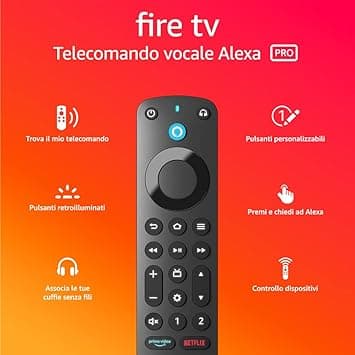 Telecomando vocale Alexa | Pro, con funzionalità Trova il mio telecomando, comandi per la TV e pulsanti retroilluminati | Richiede un dispositivo Fire TV compatibile